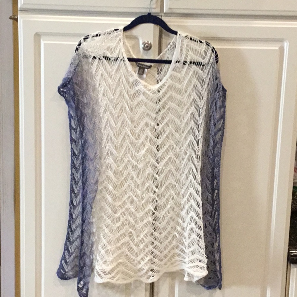 Tommy Bahama Linen Crocheted Top/ Beach Cover Up